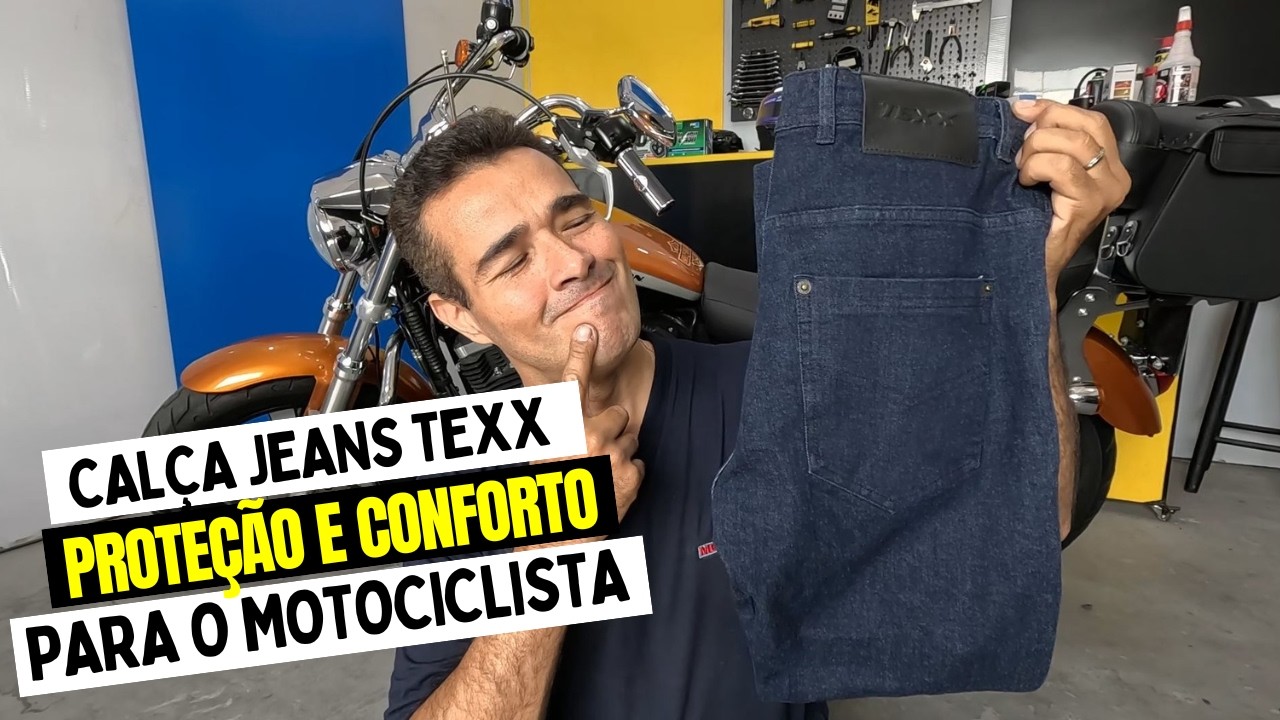 CALÇA JEANS TEXX GARAGE COM PROTETORES PARA MOTOCICLISTA