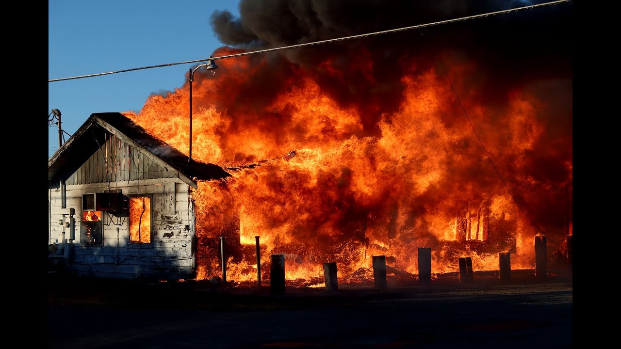East Contra Costa Fire Battles Structure Fire on Bethel Island, Defensive Fire Attack