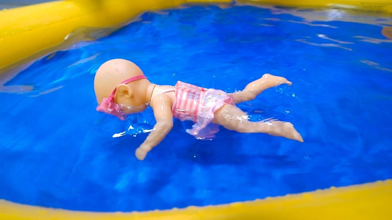 Mainan boneka bayi bisa berenang so cute!  || Swimming baby doll