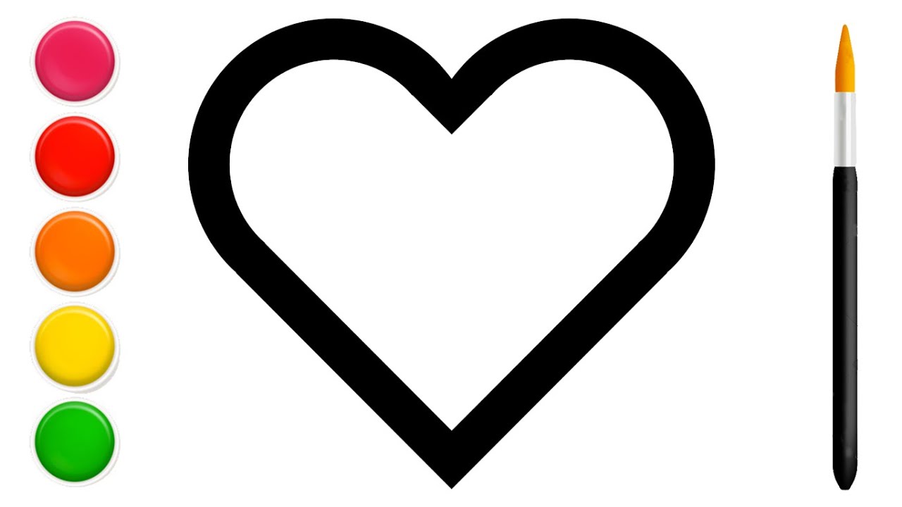 Vẽ tr&aacute;i tim đơn giản v&agrave; t&ocirc; m&agrave;u cho b&eacute;| Cara Menggambar dan Mewarnai Mainan hati/Draw and color heart