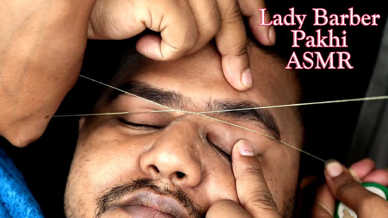 ASMR Doing Real EyeBrows | Indian EyeBrows Threading ASMR  Relaxing Threading Sound | Face Cleaning