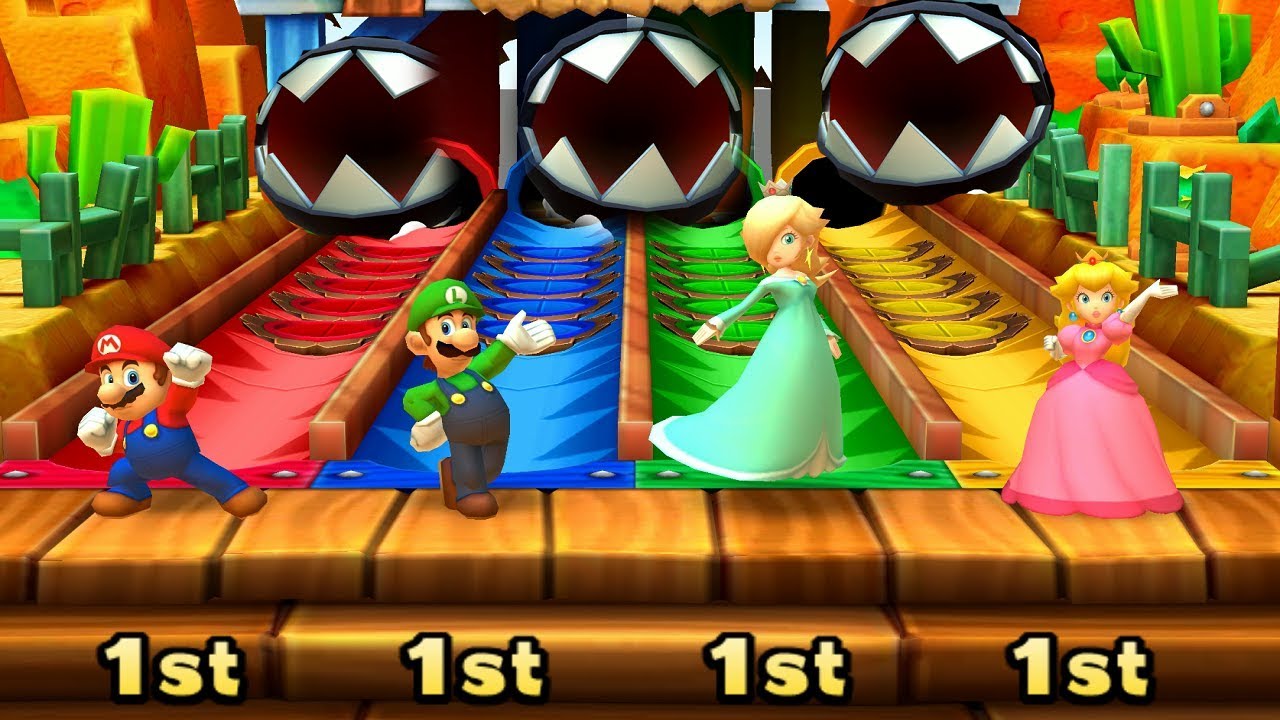 Mario Vs Rosalina Vs  Peach Vs Luigi - Mario Party Star Rush - MiniGames