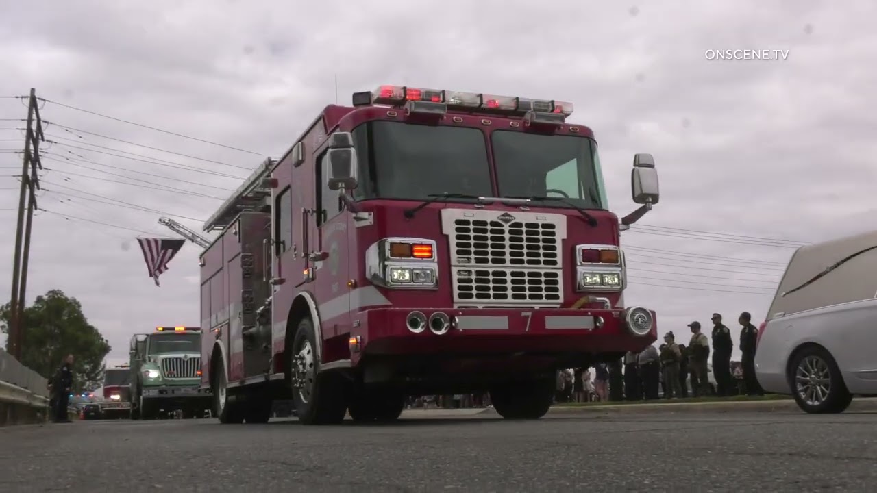Procession For Victims Of Cal Fire Mid Air Collision