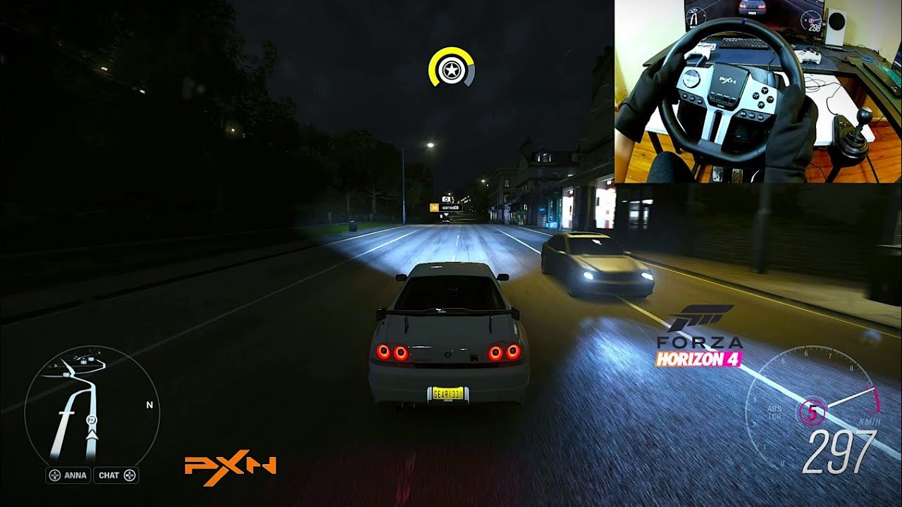 1000 HP Nissan Skyline GTR R33 V-SPEC 1997 / PXN V9 GEN 2 with shifter / Forza Horizon 4 Night Run 