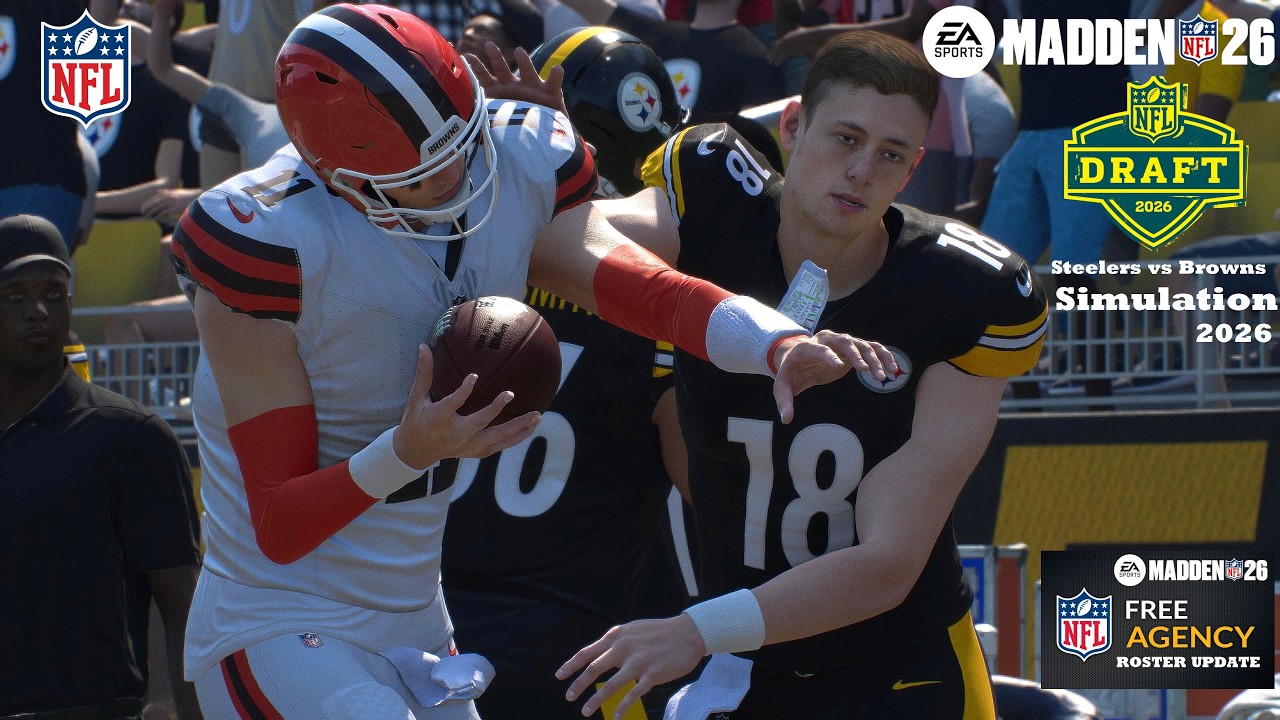 Madden 26 Will Howard Steelers vs Carson Beck Cleveland Browns Sim NFL DRAFT EARLY 2026 Game Play