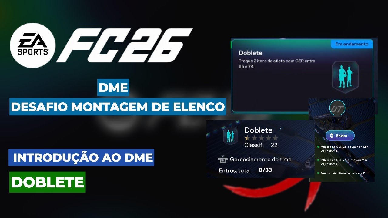 EA SPORTS FC 26: DESAFIO MONTAGEM DE ELENCO [DME] - INTRODUÇÃO AO DME | DOBLETE