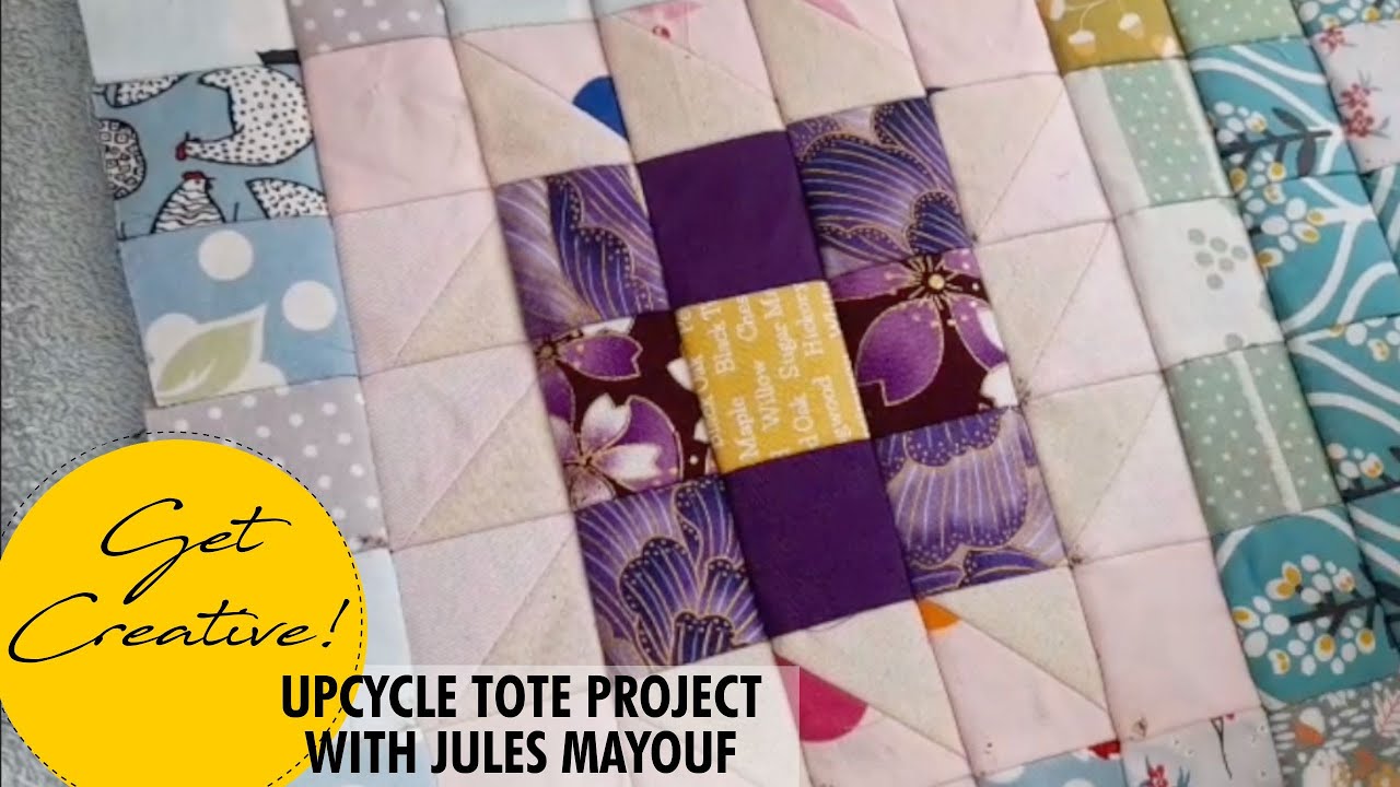 Upcycle a Tote Bag with Fabric Scraps & Quilters Grid | Spring Bloom Panel with Jules Mayouf