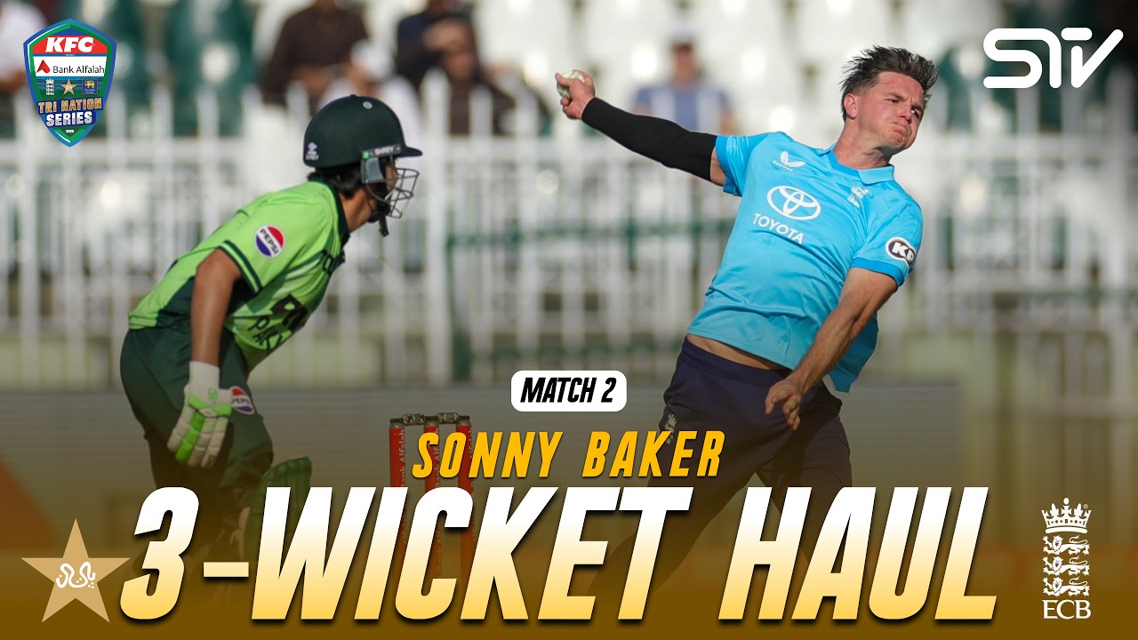 Sonny Baker 3-Wicket Haul | Pakistan vs England | Match 2 | ODI Tri-Series 2026 | PCB | M9S1J