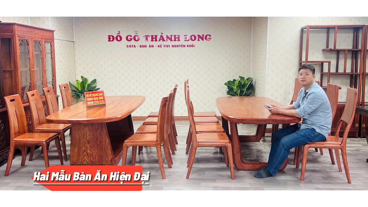 Bàn ăn hiện đại gỗ hương đá thiết kế tối giản vô cùng tiện dụng