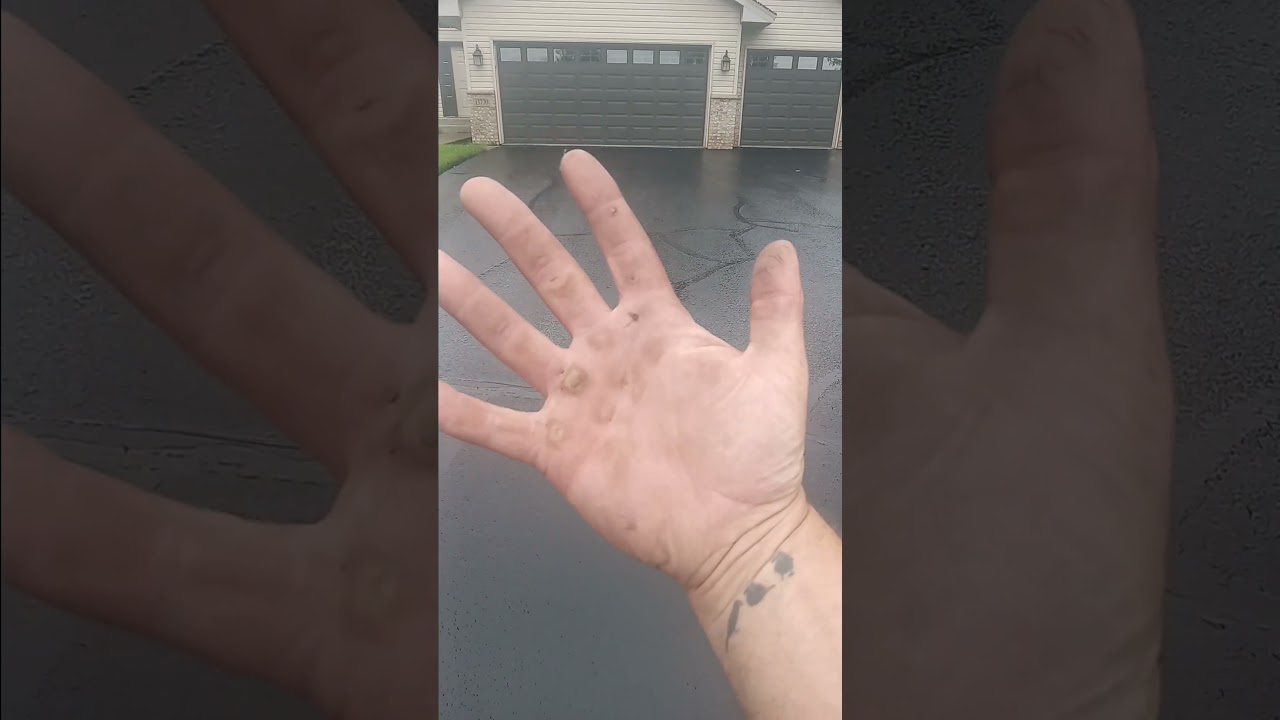 RAIN ON THE SEALCOATING! #driveway #sealcoating #repair #color #test #quality #check #shorts #mn