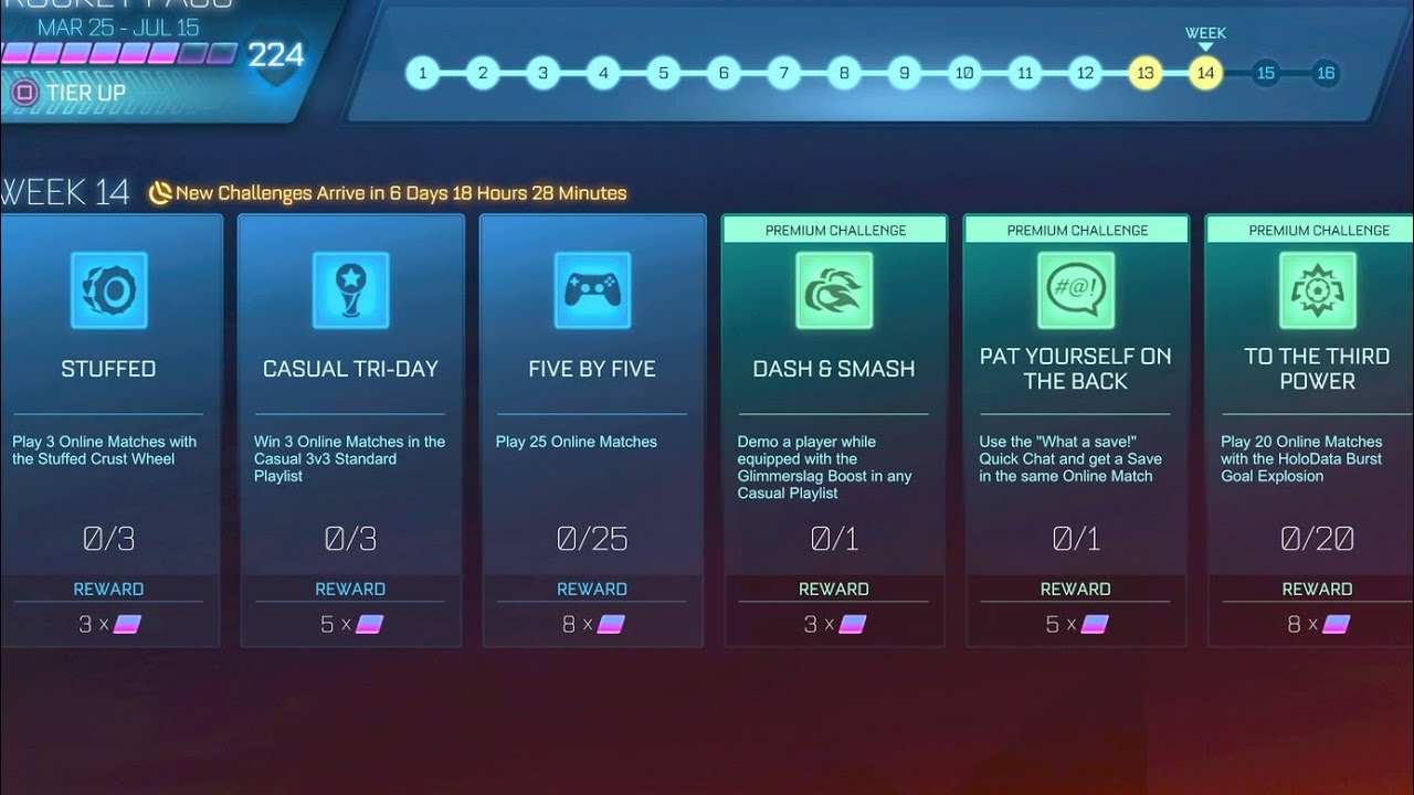 WEEK 14 CHALLENGES!! | Rocket Pass 6 | Rocket League