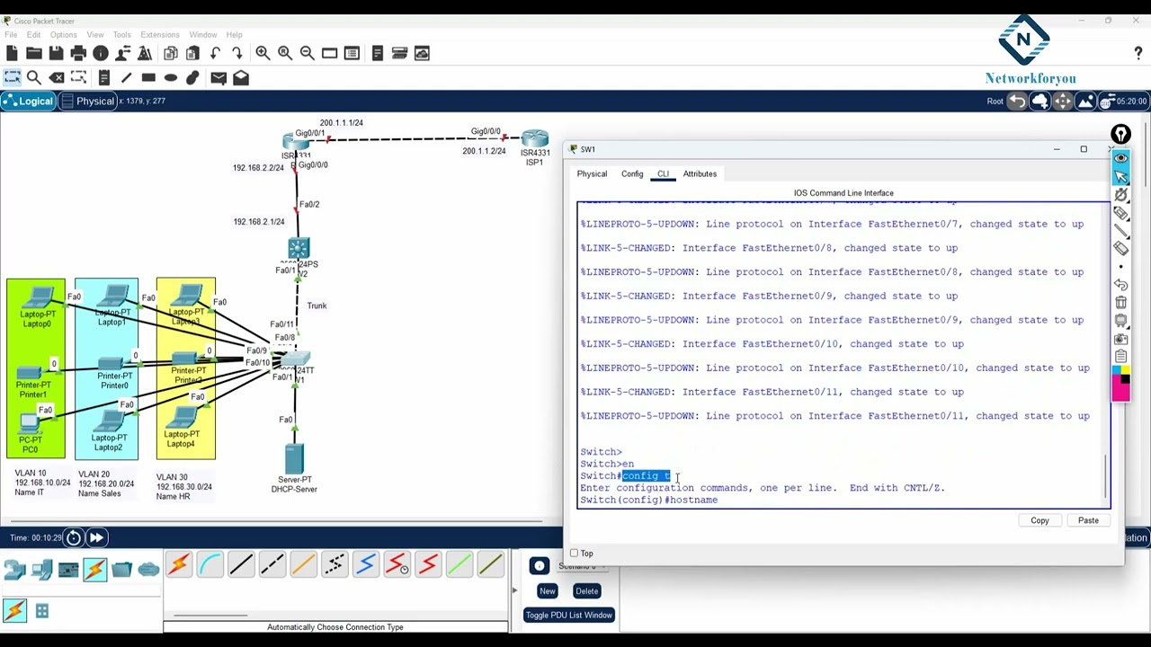 Small Company Project in CISCO Packet Tracer | CCNA Basic Project