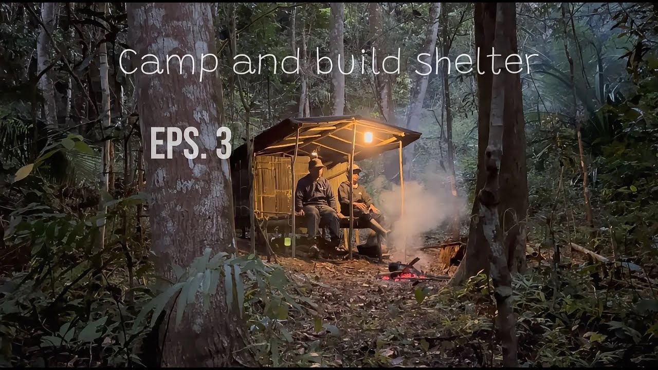 CAMP AND BUILD SHELTER EPS.3  MEMASAK 1 EKOR AYAM UTUH MENGGUNAKAN KERTAS ALUMUNIUM FOIL