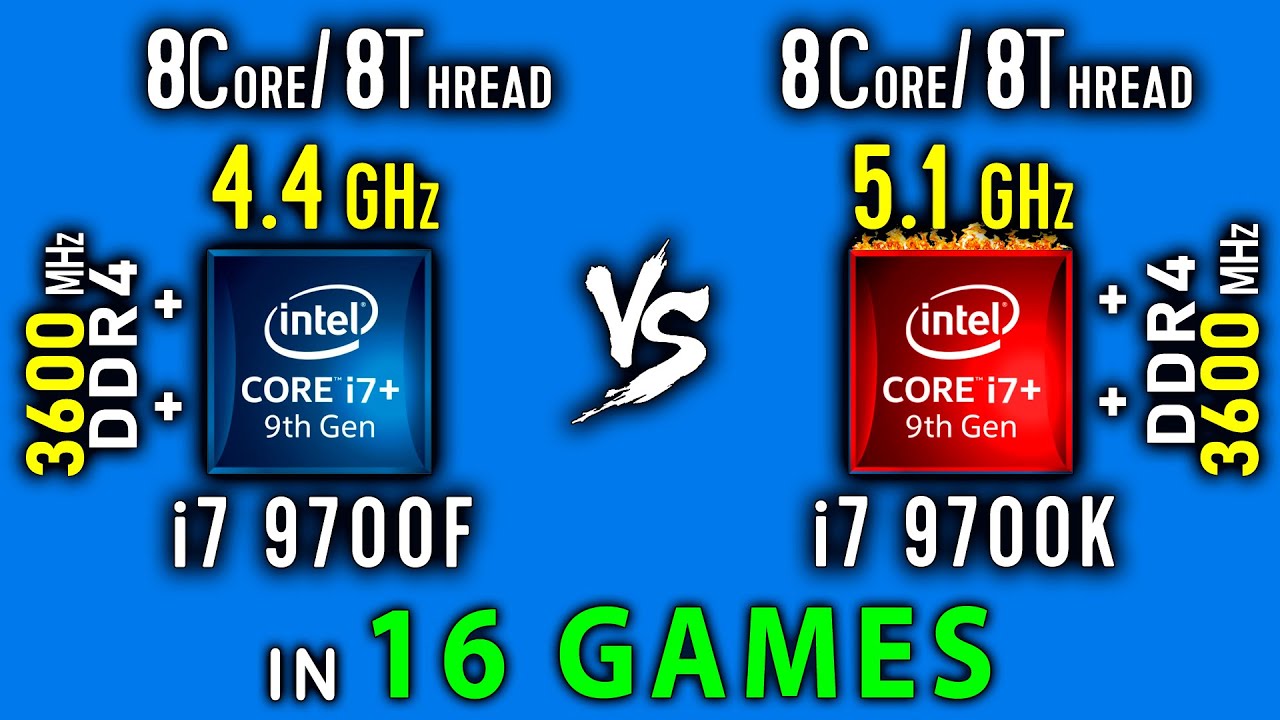 i7 9700F vs i7 9700K OC Test in 16 Games or i7 9700K stock vs Overclock