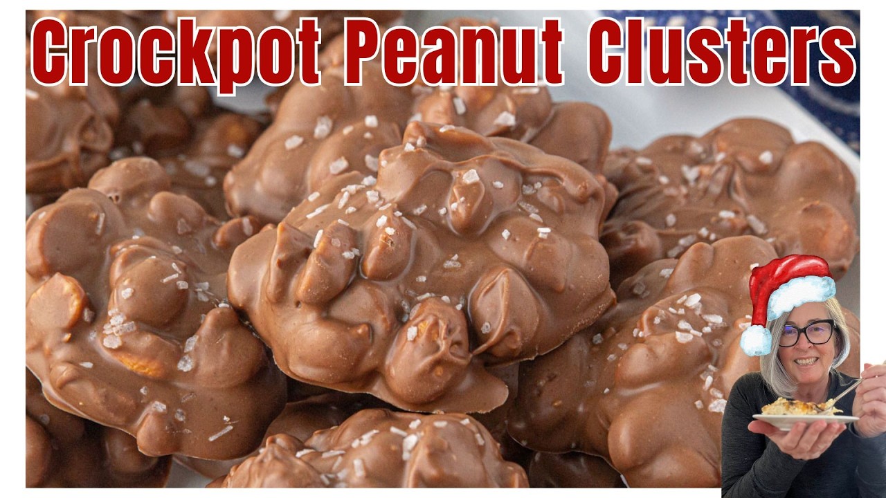 Easy to make Holiday Peanut Clusters made in the Crockpot!