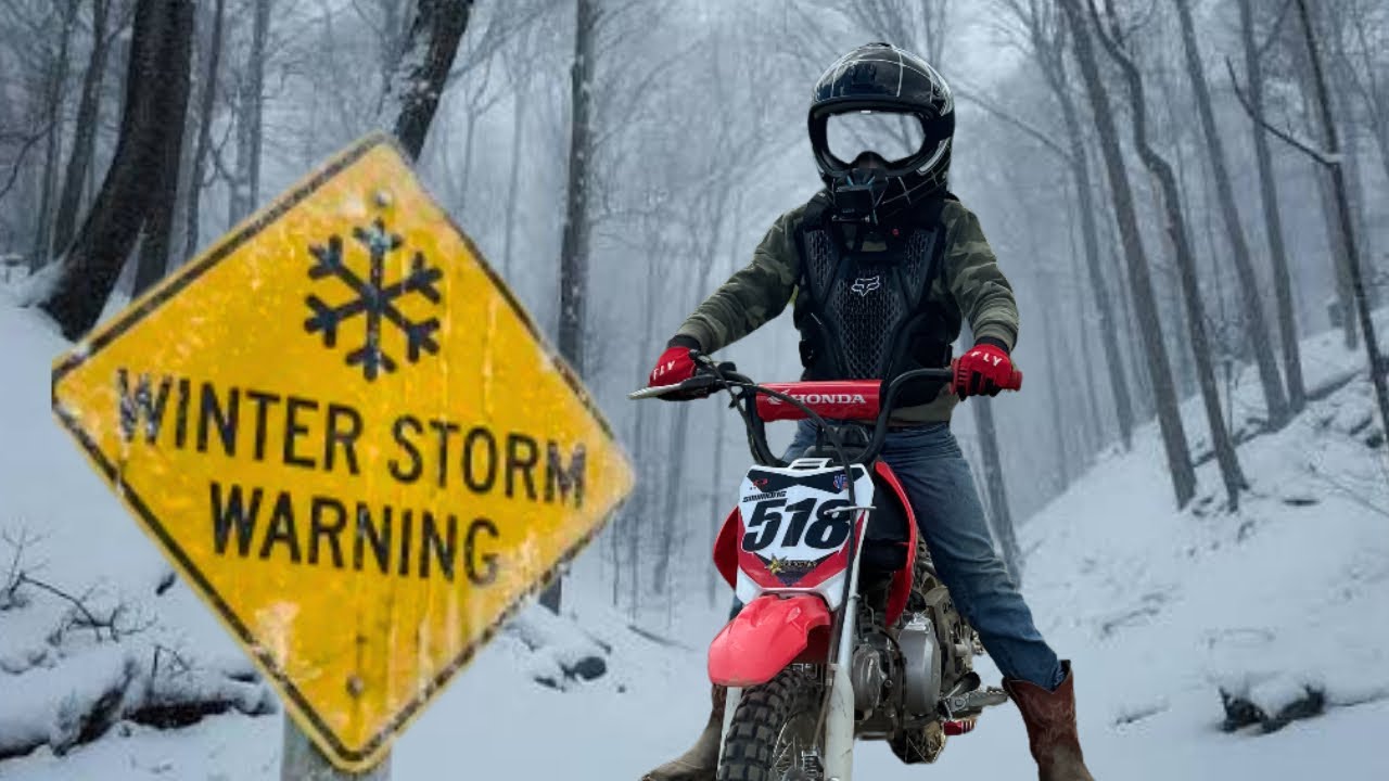 I took my dirt bike out in a BLIZZARD!