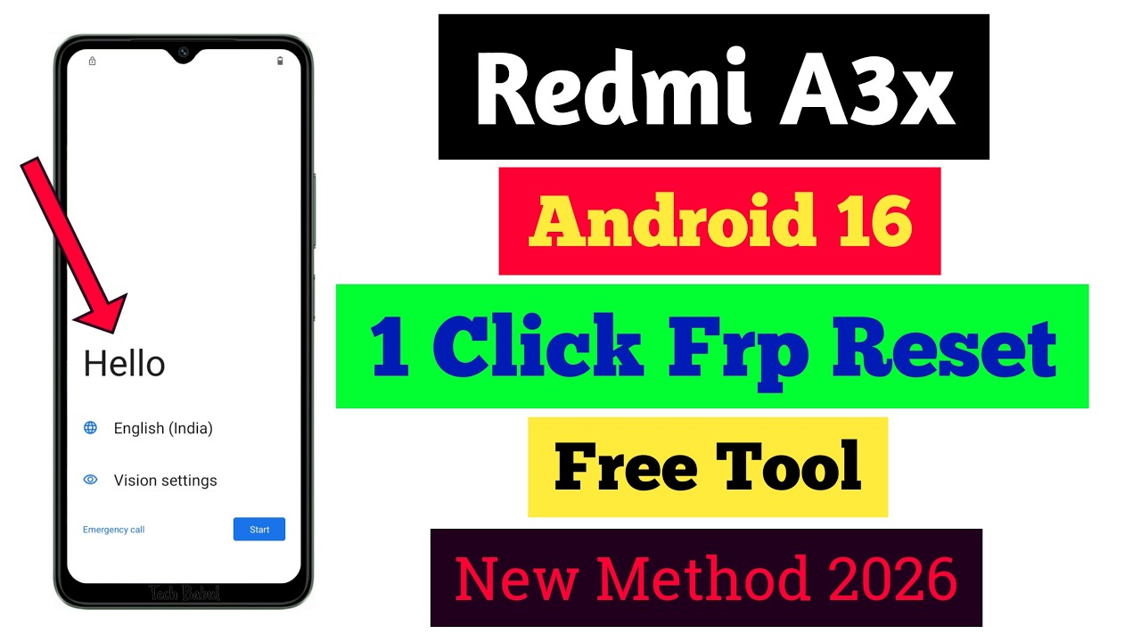 Redmi A3x Android 16/1Click Frp Unlock Free Tool | New Method 2026 | Reset Frp Lock/Reset GoogleLock