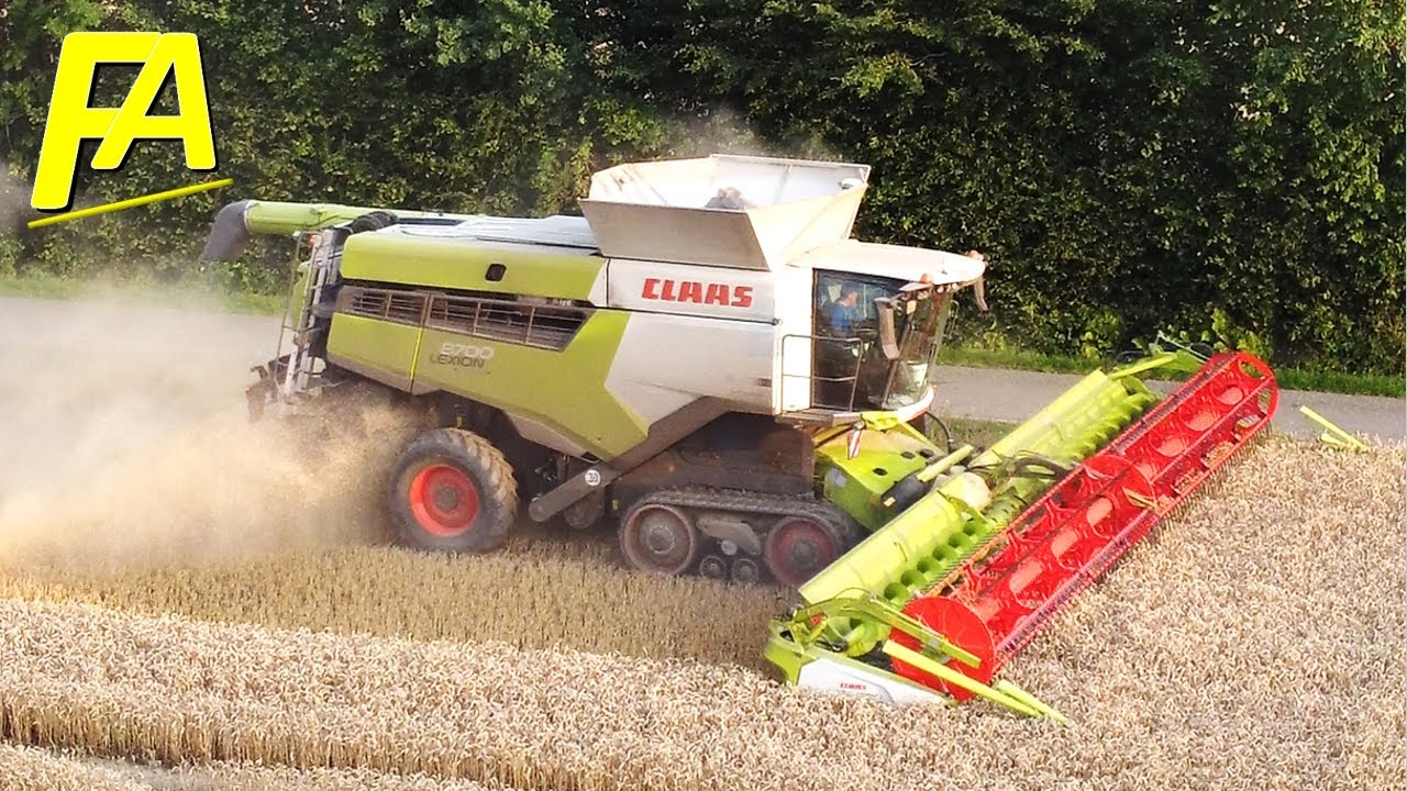 Claas Lexion 8700 + Claas Lexion 760 auf 64ha XXL Weizen Feld Hawe Überladewagen Fendt Traktor Ernte