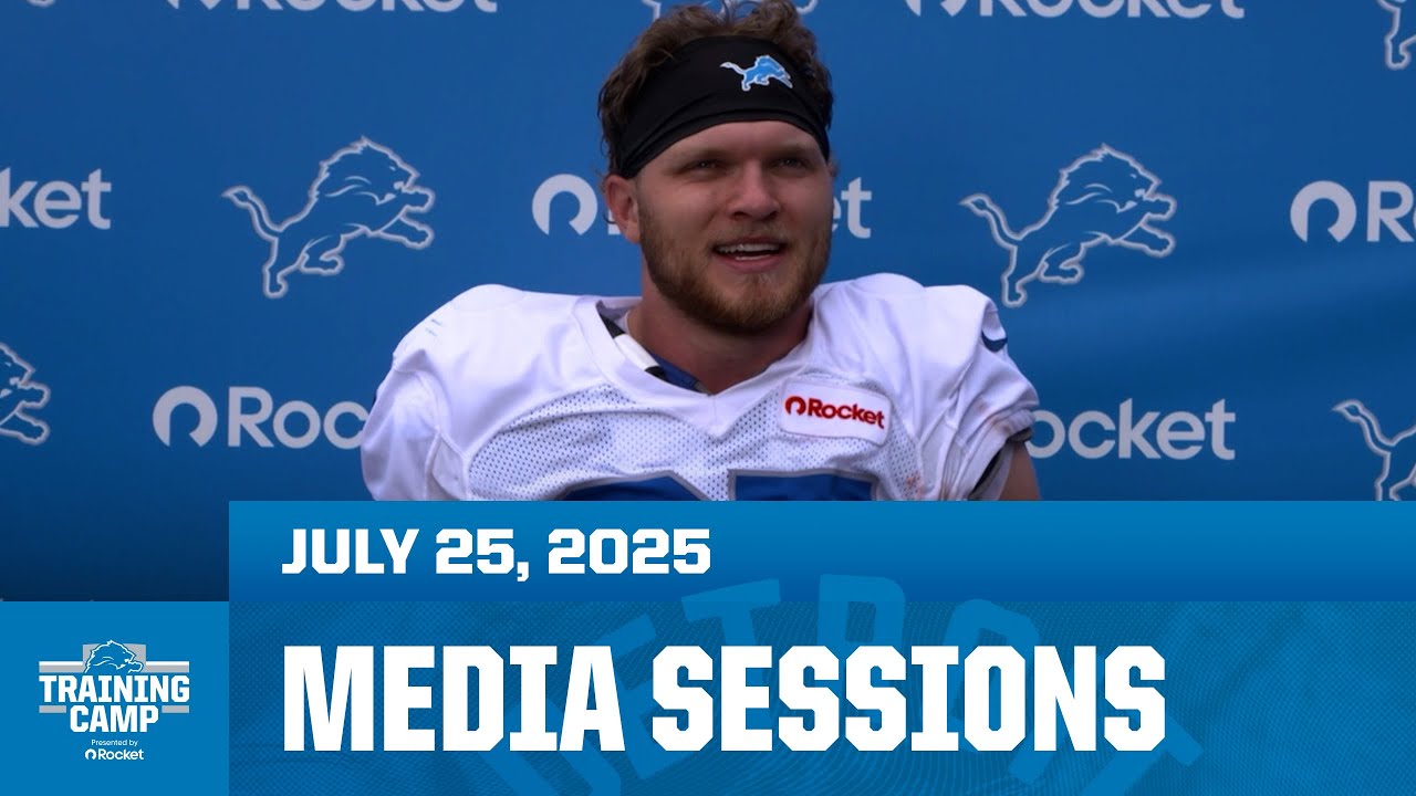 Detroit Lions players meet with the media on July 25 | 2025 Training Camp Day 5