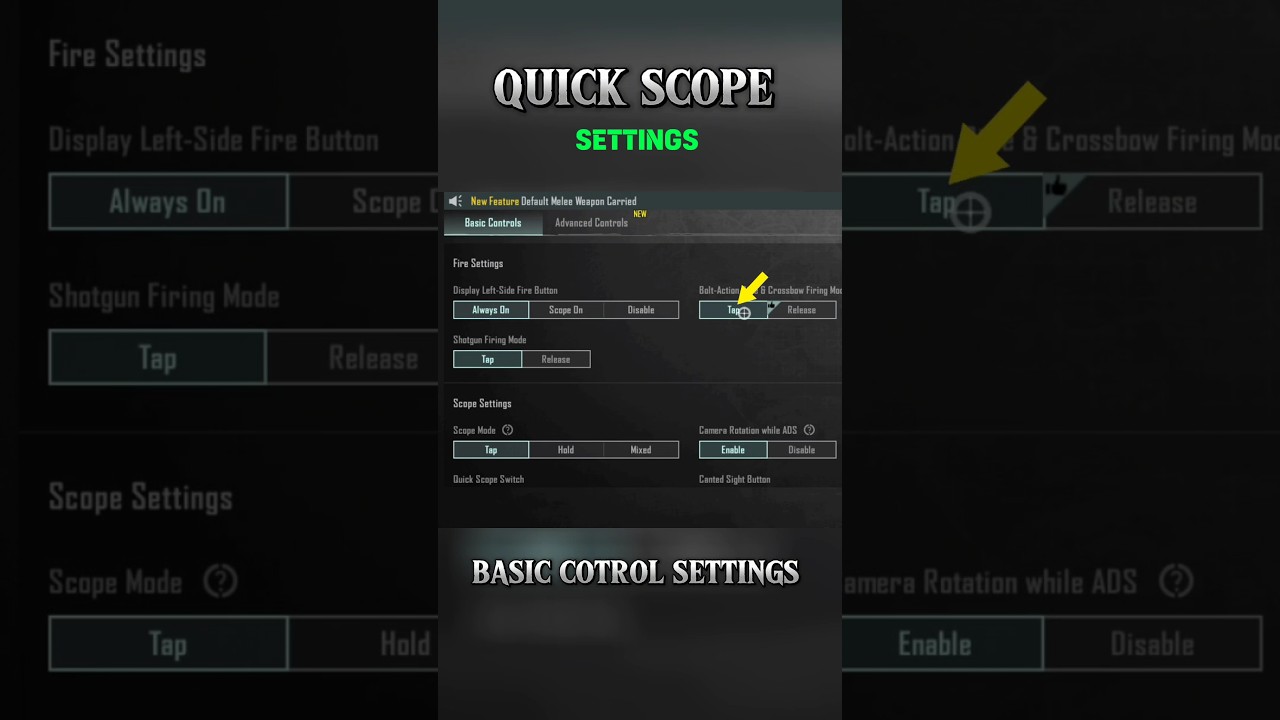 Quick Scope Sniper Settings | BGMI / PUBGM 🐱&zwj;👤⚡⚡ Update 2.9  #bgmicontrols #pubgmsettings