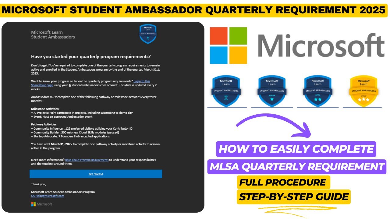 How to Easily Complete Microsoft Student Ambassador Quarterly Requirement 2025 | Step-by-Step Guide