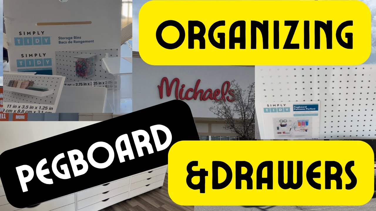 🧵 Michael’s Sewing/Craft/ Journaling Makeover – Drawer & Pegboard Setup Before +After! 