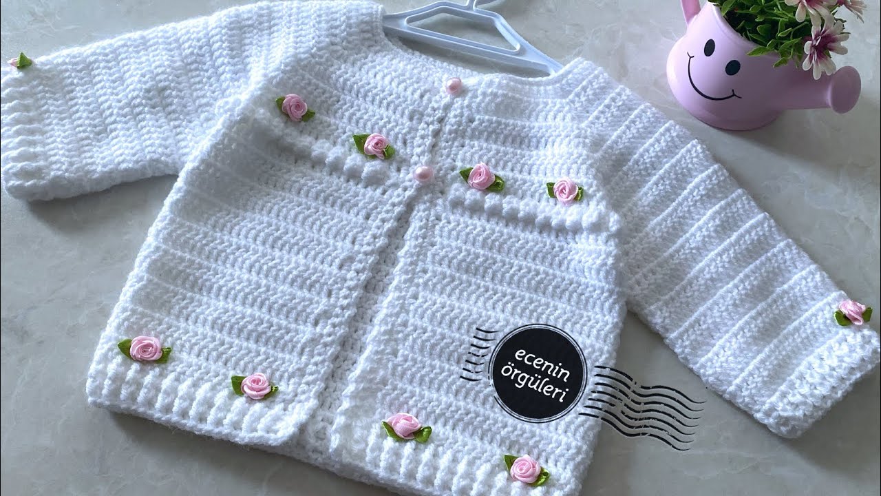 Кардиган для малышей Easy and Beautiful крючком на 3-6 месяцев