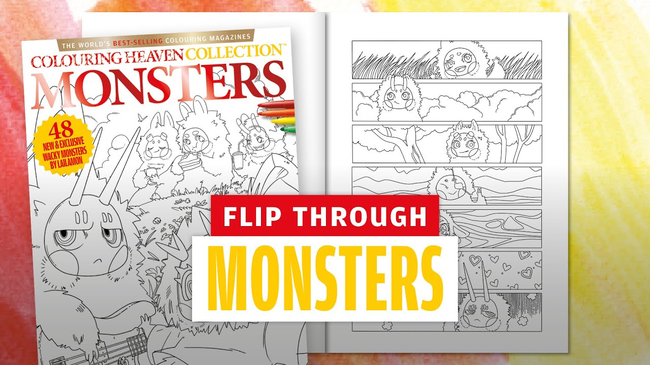 MONSTERS colouring flip through | Colouring Heaven Collection #89 | Only Human Art