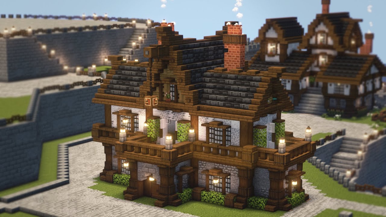 Minecraft | Como Construir Uma Taberna Medieval | Cidade Medieval