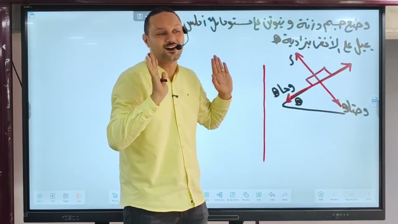 الصف الثانى الثانوى إتزان جسم موضوع على مستو مائل املس