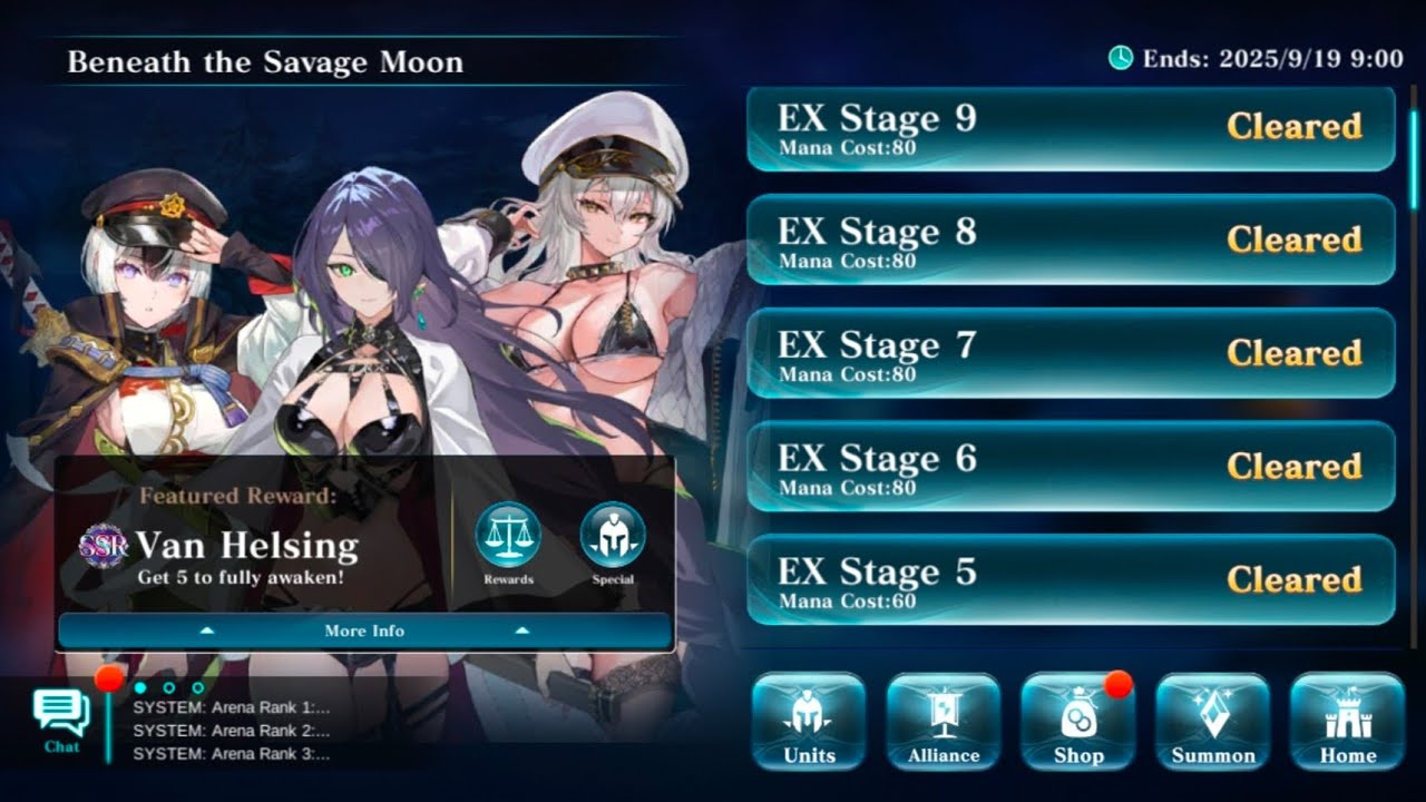 Evertale , New Event - Beneath the Savage Moon , Ex Stage - 9 clear 