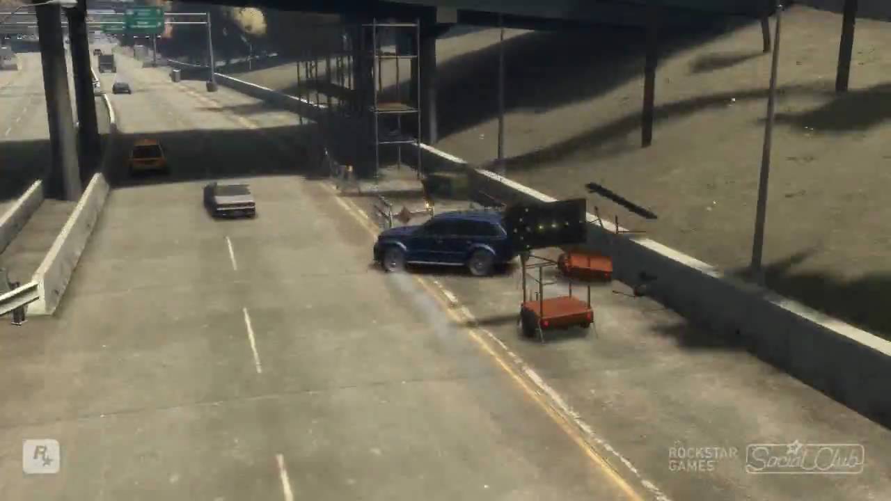 I can't drive!  A series of funny crashes in GTA 4