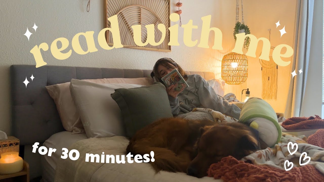 read with me for 30 minutes 🕯️✨🧸  (cozy music + rain & thunder sounds)