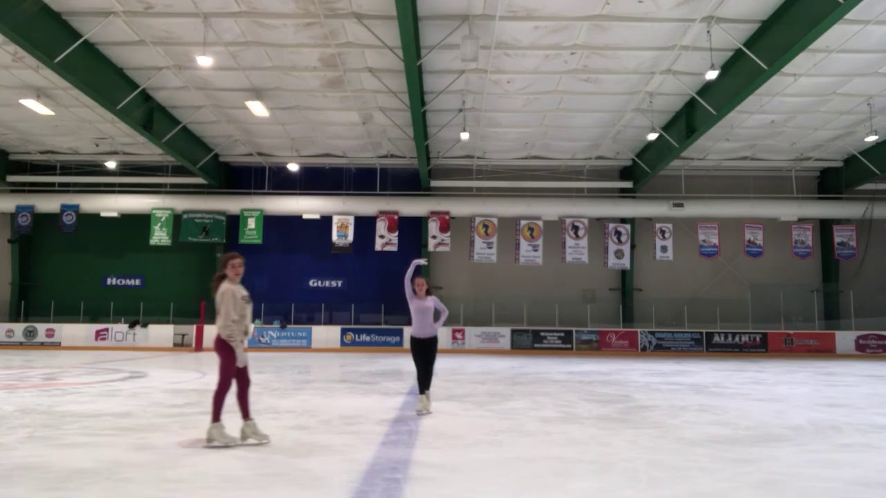 Double axel with difficult entry.