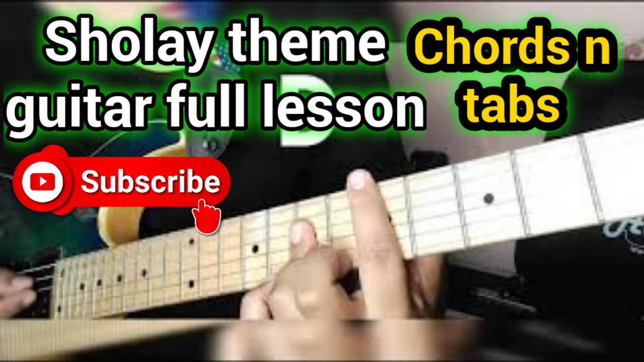 Sholay theme music video with tabs and chords | Sholay casting music tutorial lesson |