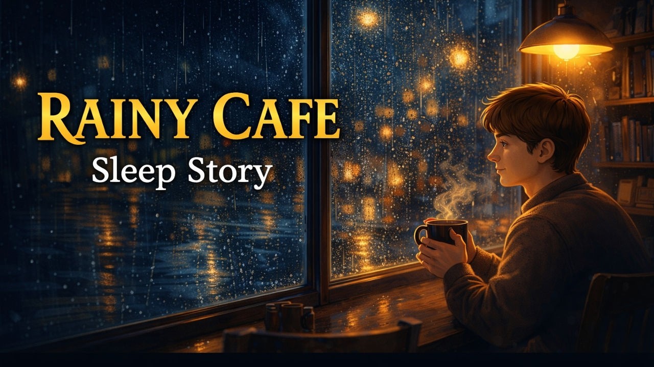 A Rainy Night Café Sleep Story 🌙 | Cozy Bedtime Story for Adults with Relaxing Rain