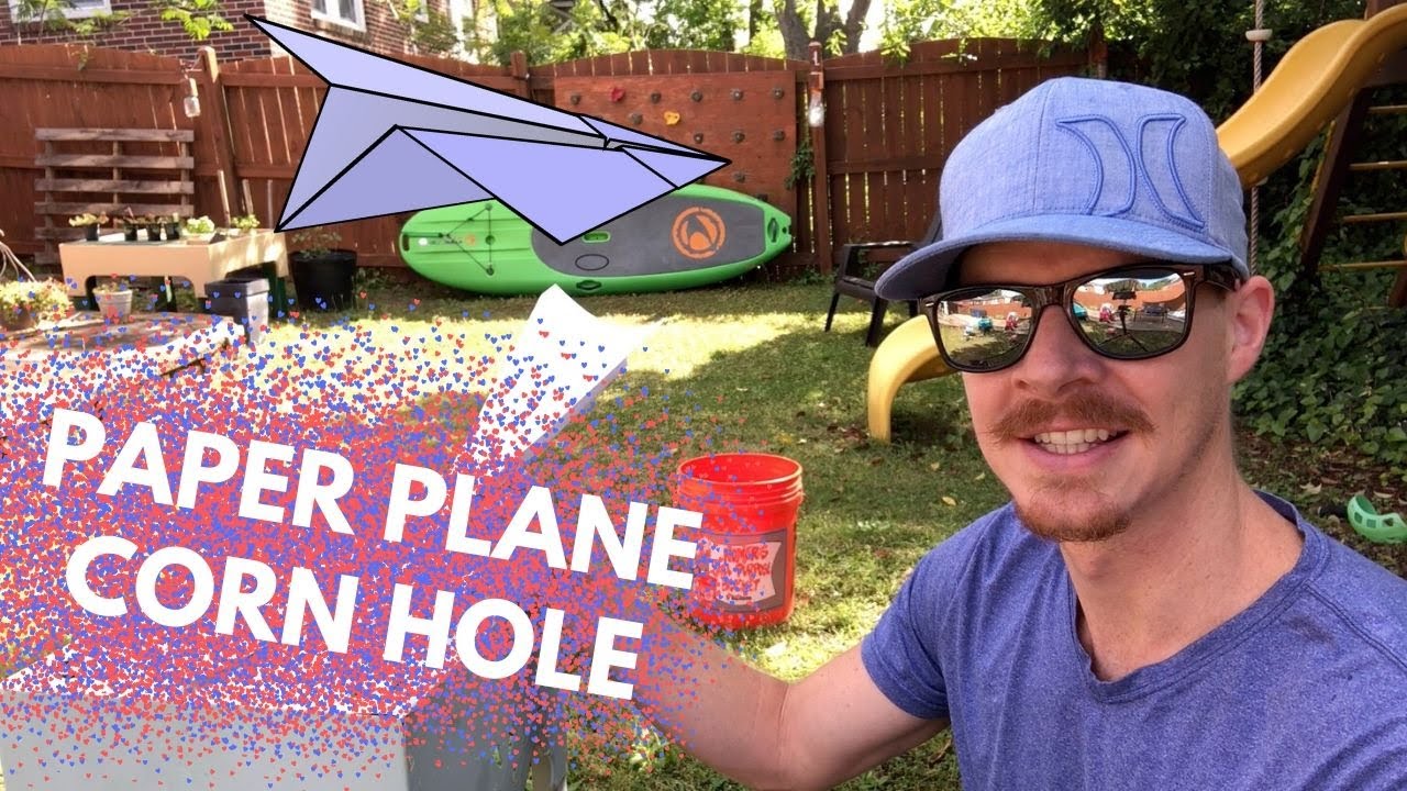 Virtual Field Day Game - Paper Airplane Corn Hole