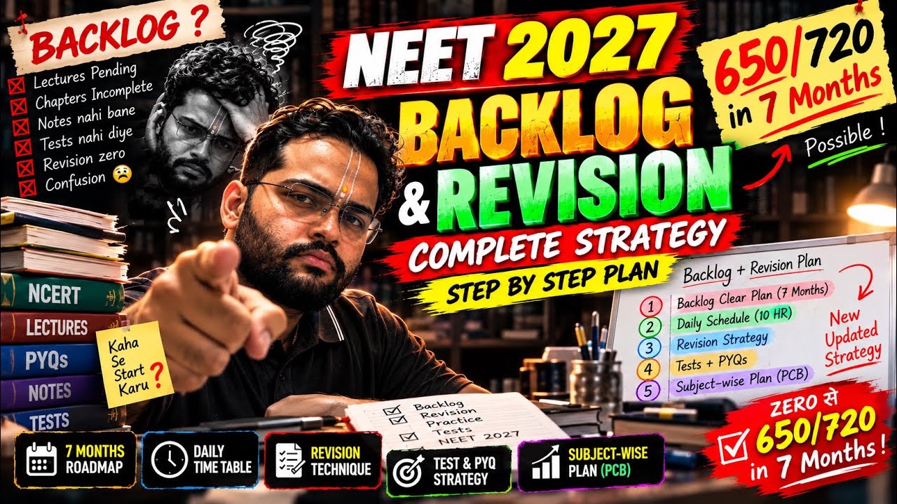 NEET 2027: Backlog Kaise Clear Kare + Revision Kaise Kare? | Complete Strategy #neet #neet2027 #mbbs