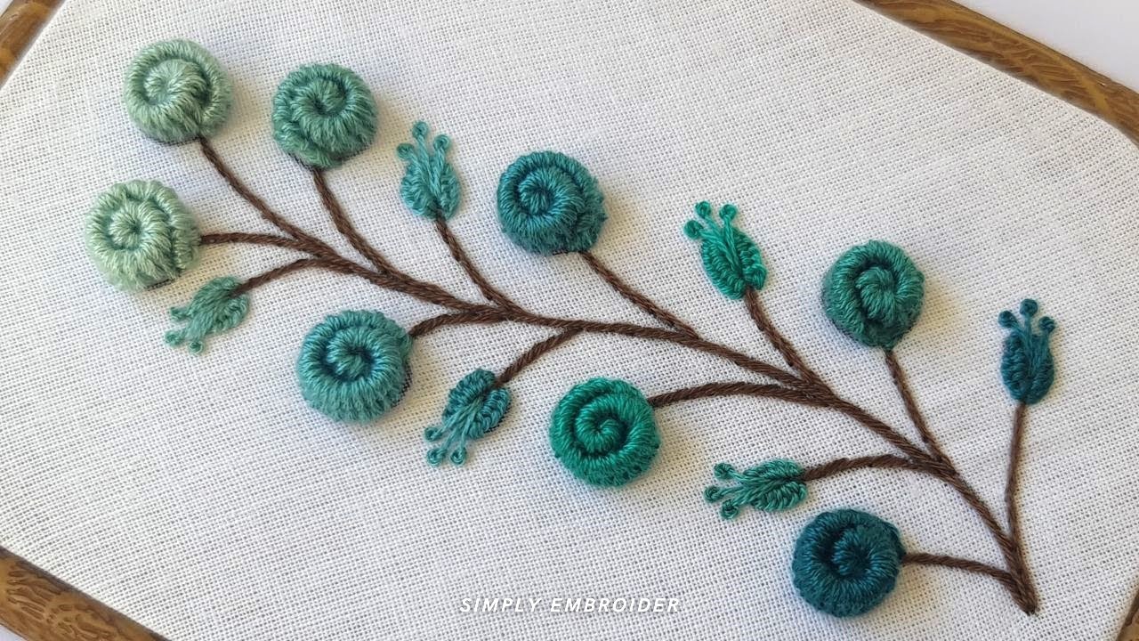 Easy Rolled Woven picot Stitch Roses: Embroidery Stitches for beginners
