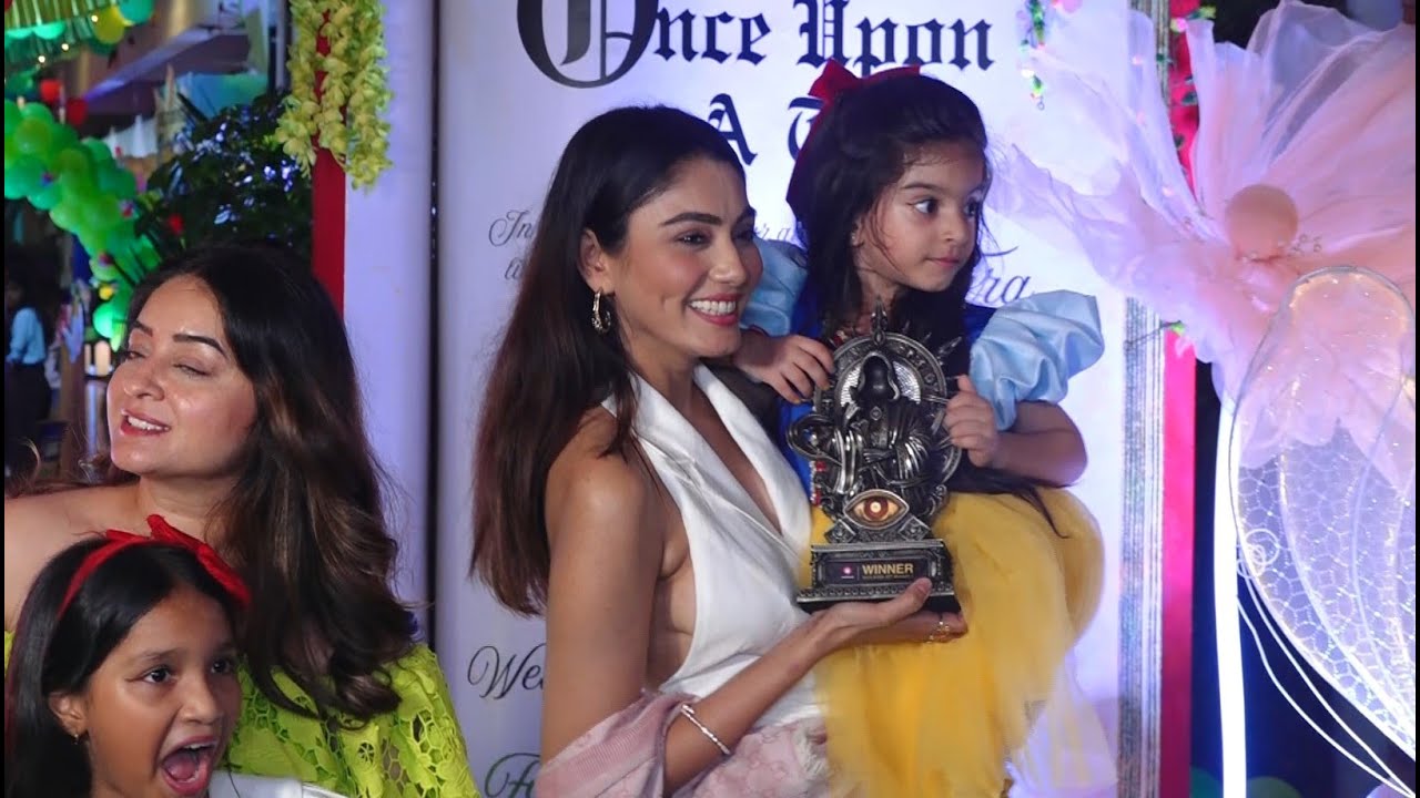 Bigg Boss OTT3 Winner Sana Makbul with Trophy reached for Tara Bhanushali Birthday Party