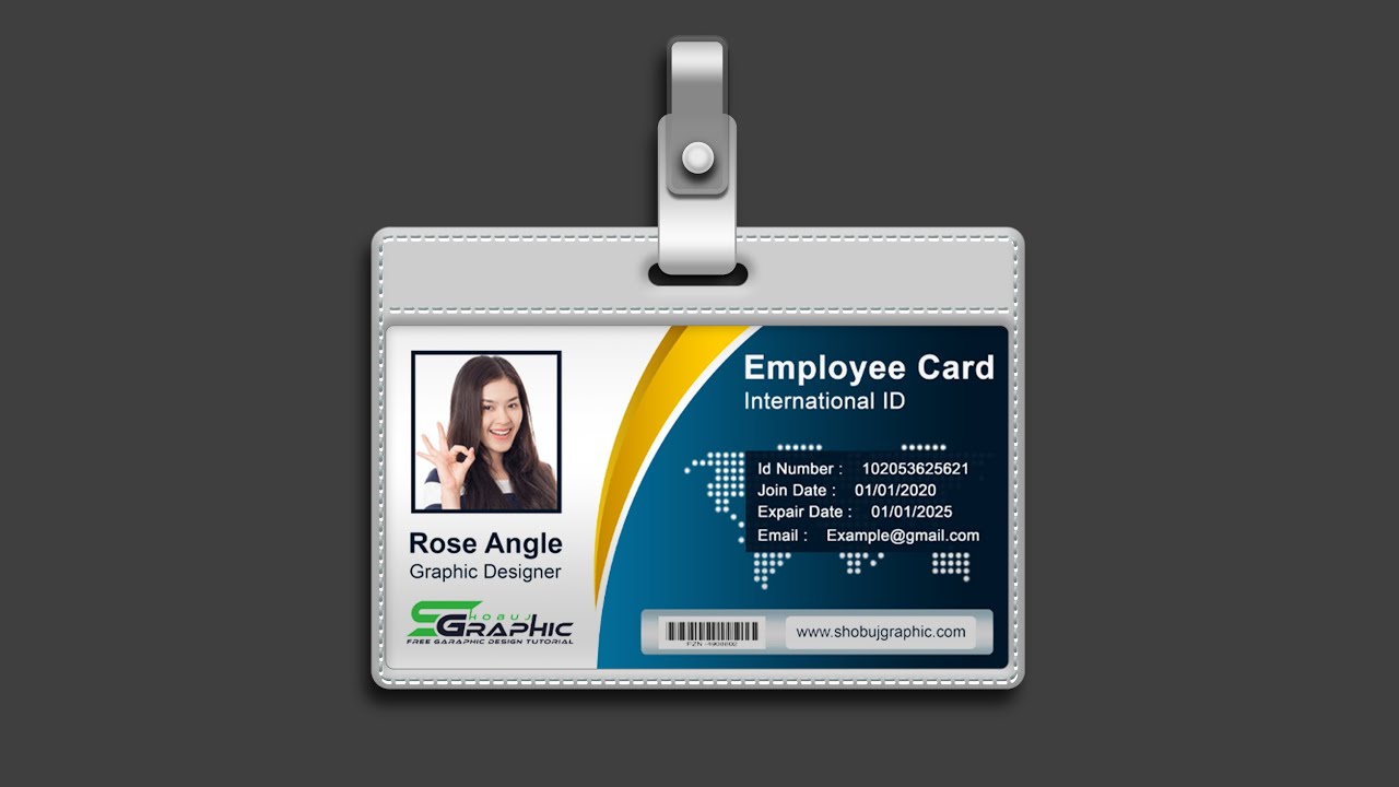 Employee Horizontal Id Card Design – Photoshop Tutorial
