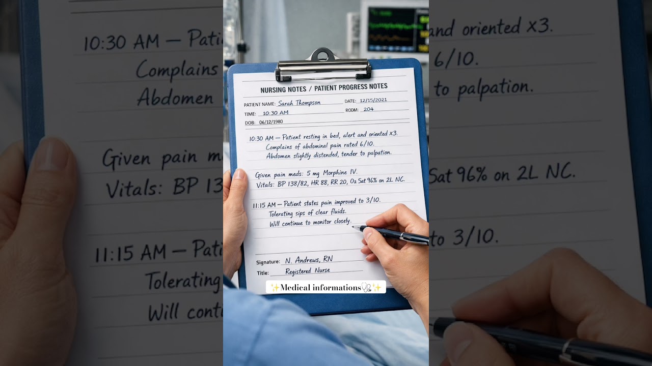 How we write Nursing Notes✍️||Patient Progress Notes 📝 ||Medical informations🩺