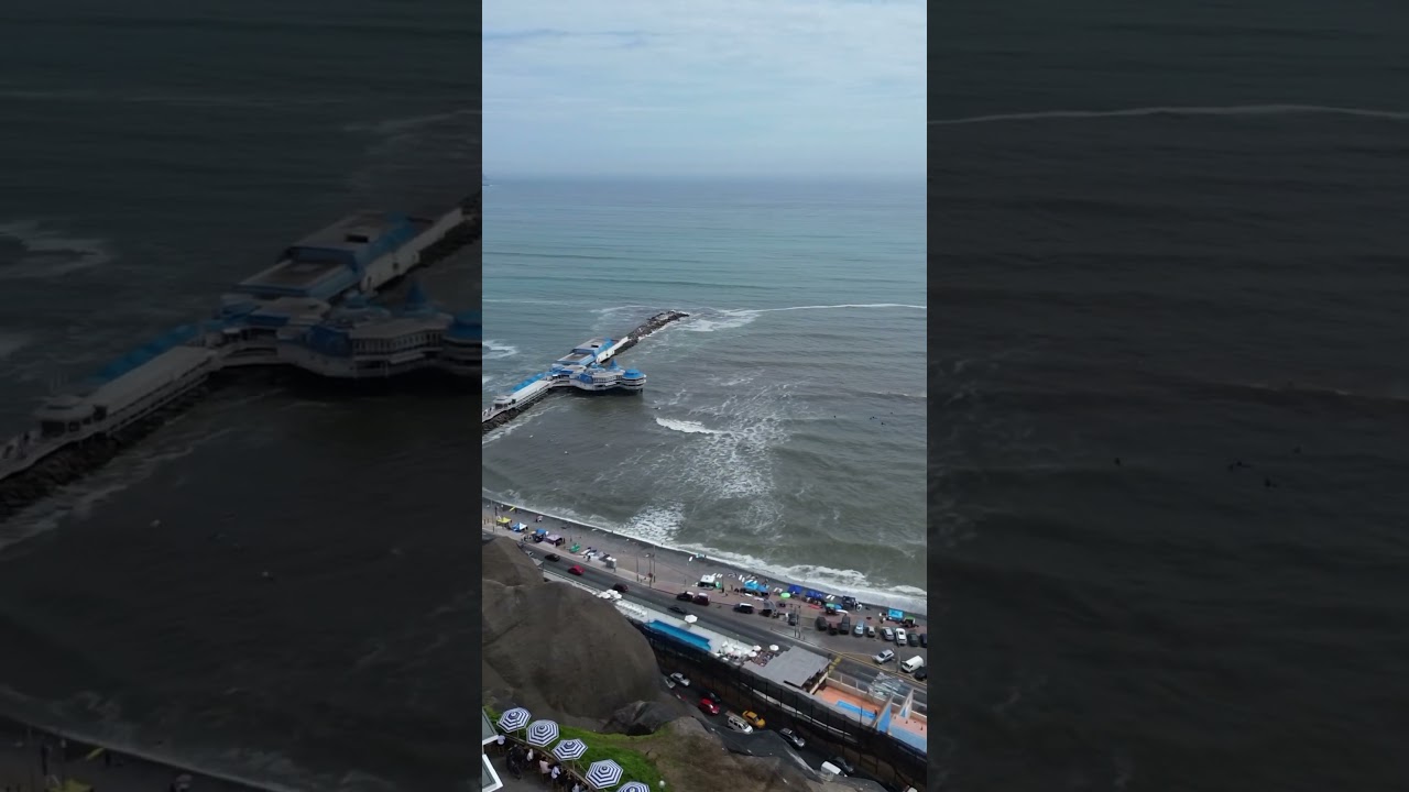 MALECON DE MIRAFLORES DESDE UN DRONE  #per&uacute; #lima  #peru
