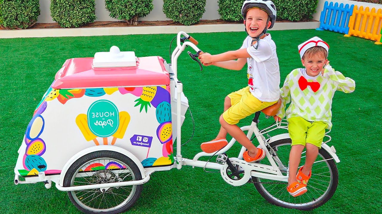 Ники играет в продажу мороженого, и хочет новые тележки для мороженого.