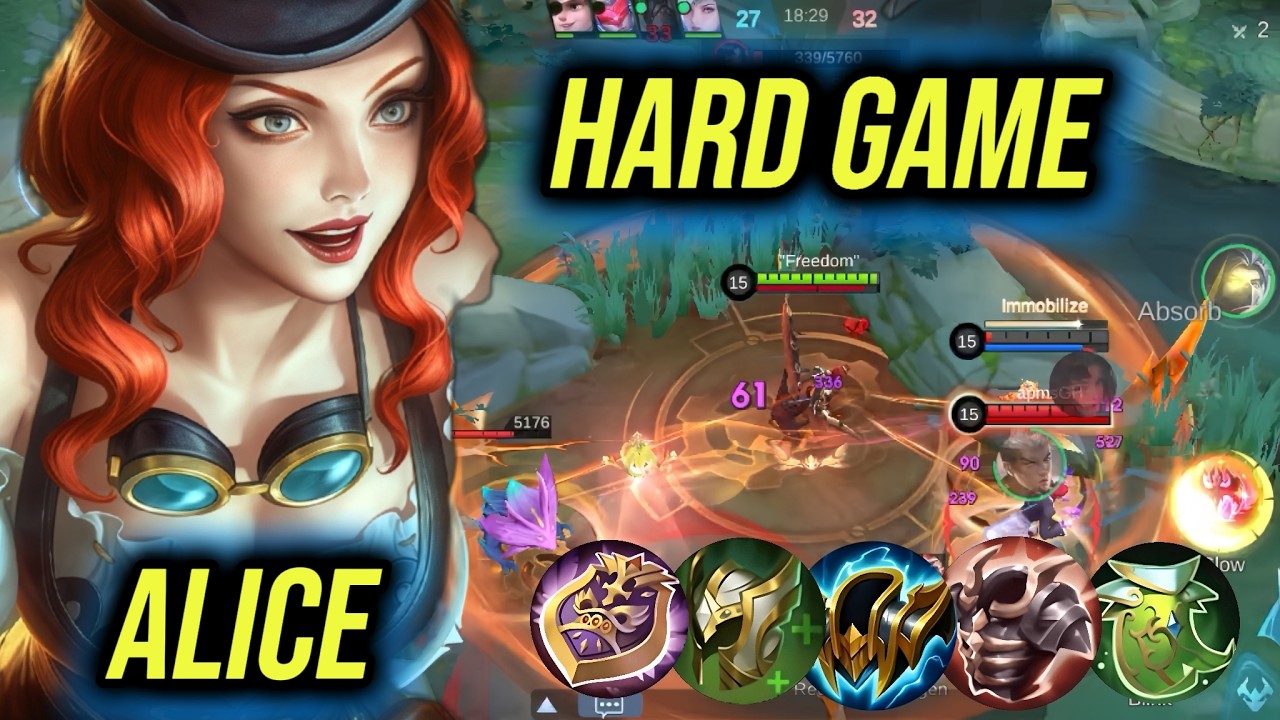 ALICE GAMEPLAY HARD GAME || MOBILE LEGENDS ||