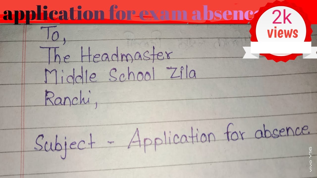 Application for exam absences in eng//simple words mai//target 2k views//