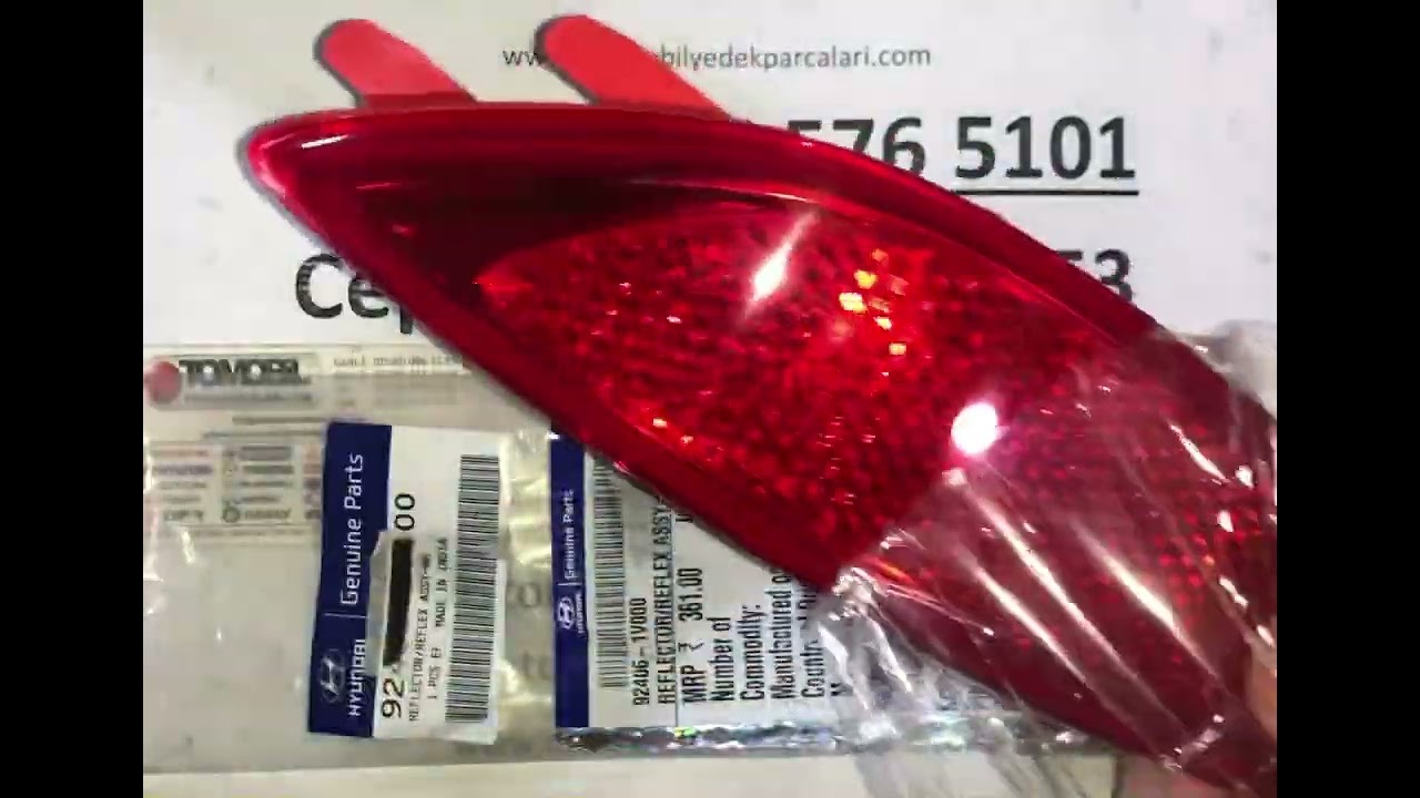 92406-1V000 HYUNDAİ ACCENT Blue SAĞ ARKA TAMPON REFLEKTÖRÜ Kedi Gözü 2011 den 2018 e Kadar Model