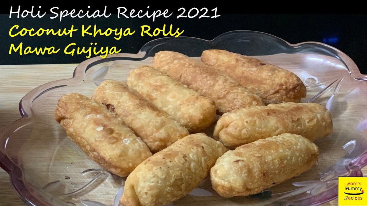 Holi Special Recipes 2021 || Coconut Khoya Rolls || Mawa Gujiya Rolls Recipe || Holi Festival