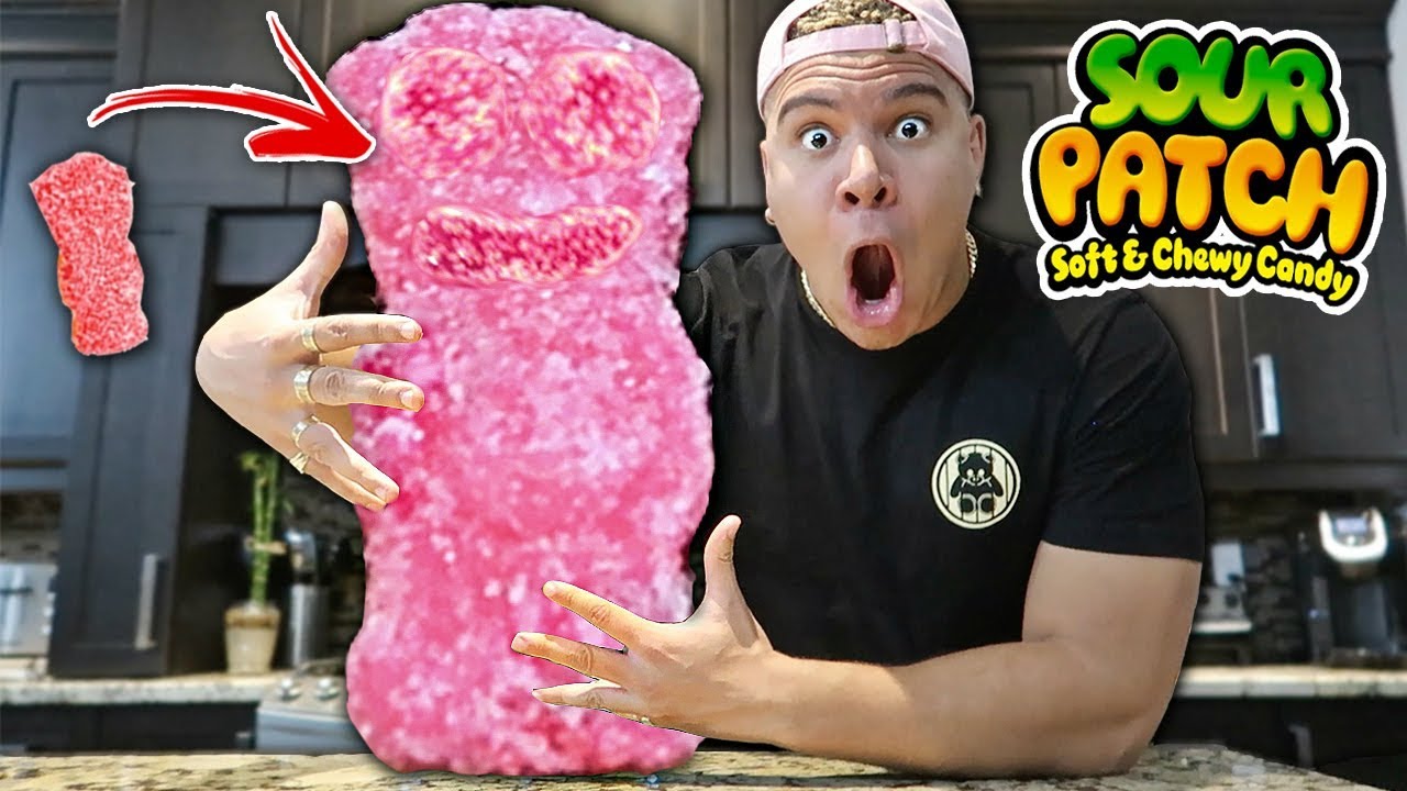 DIY GIANT SOUR PATCH KID!! How to Make DIY Edible GIANT GUMMY FOOD! (WORLD RECORD CANDY)