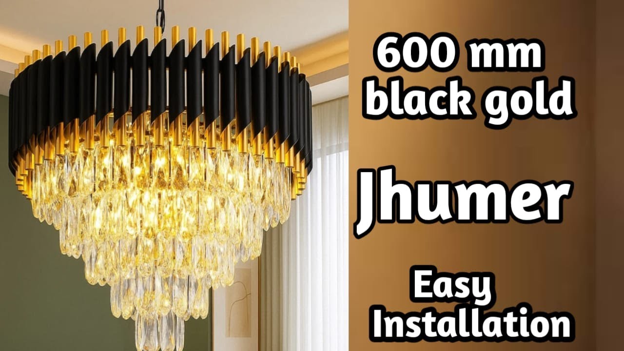 600MM BLACK GOLD JHUMER INSTALLATION | 600MM BLACKGOLD CHANDELIER INSTALLATION | #jhumer #chandelier